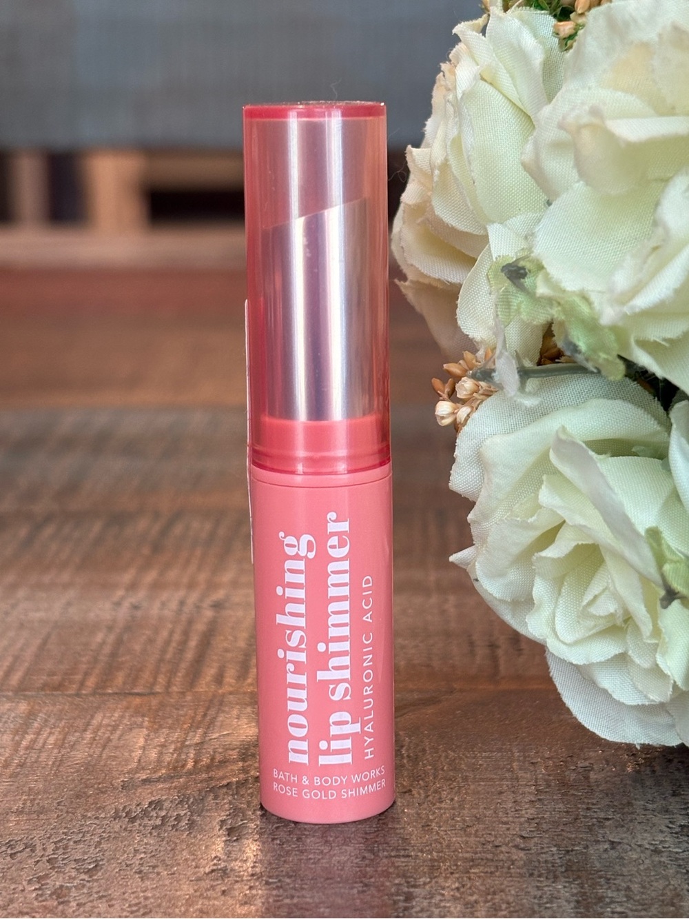 NEW Bath & Body Works NOURISHING LIP SHIMMER in ROSE GOLD Shimmer!